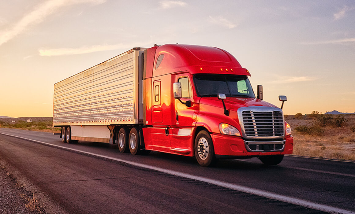 semi truck on road